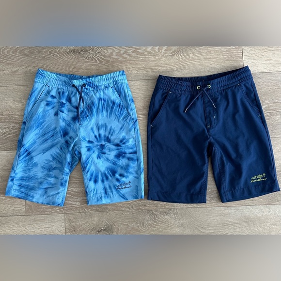 Eddie Bauer Boys' Shorts 2-Pack/Light Blue and Navy Blue - Picture 1 of 5